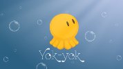 A quick mock up we made when we had settled on Yok-yok's name