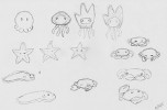 Sketches of some of Yok-yok's sea friends